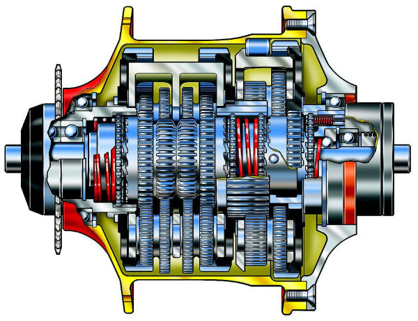 Schnittmodell einer Rohloff 500/14 Speedhub